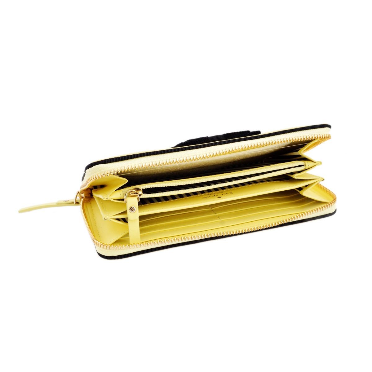 ケイトスペード Kate Spade PWRU4873 708 Lemon Souffle グログランリボン ラウンドファスナー長財布 Kingsley Avenue Lacey