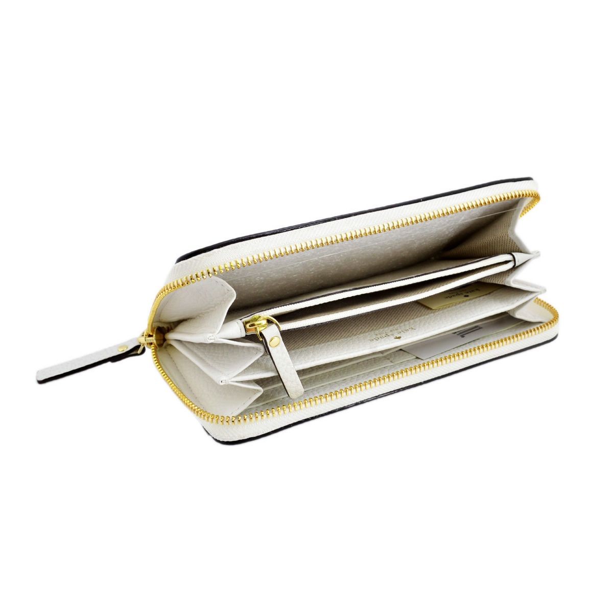 ケイトスペード Kate Spade PWRU4879 125 Bright White ダイヤ型 カットアウトデザイン ラウンドファスナー長財布 Milton Lane Lacey