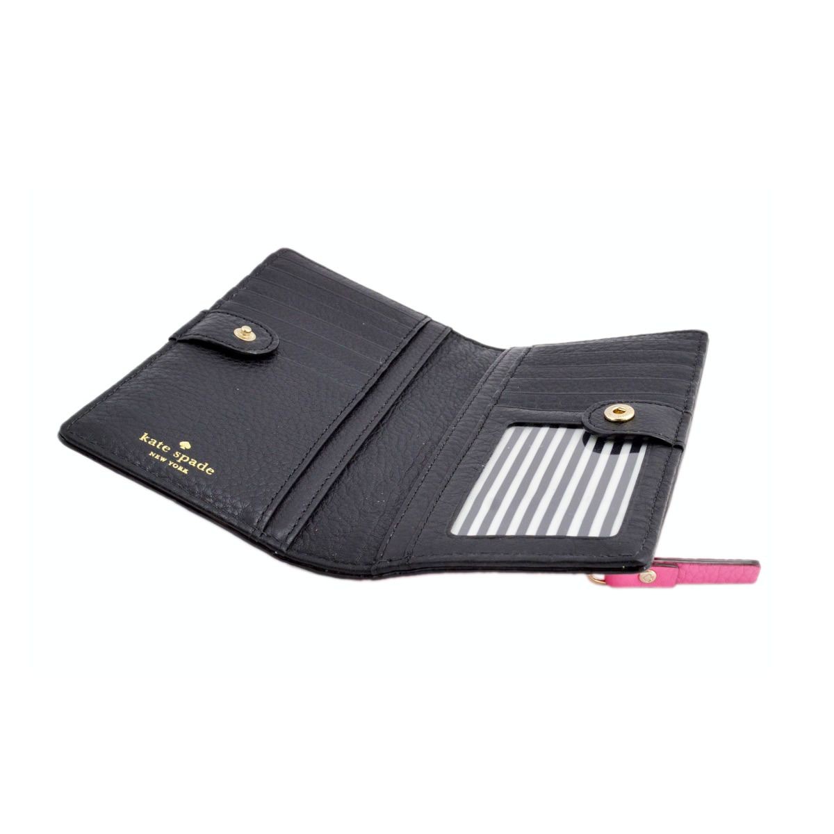 ケイトスペード Kate Spade PWRU4927 684 Tulip Pink/Bright Papaya/Porcelain 4配色カラー 背面ファスナー小銭入れ&定期入れ付 二つ折り長財布 Cobble Hill Stacy