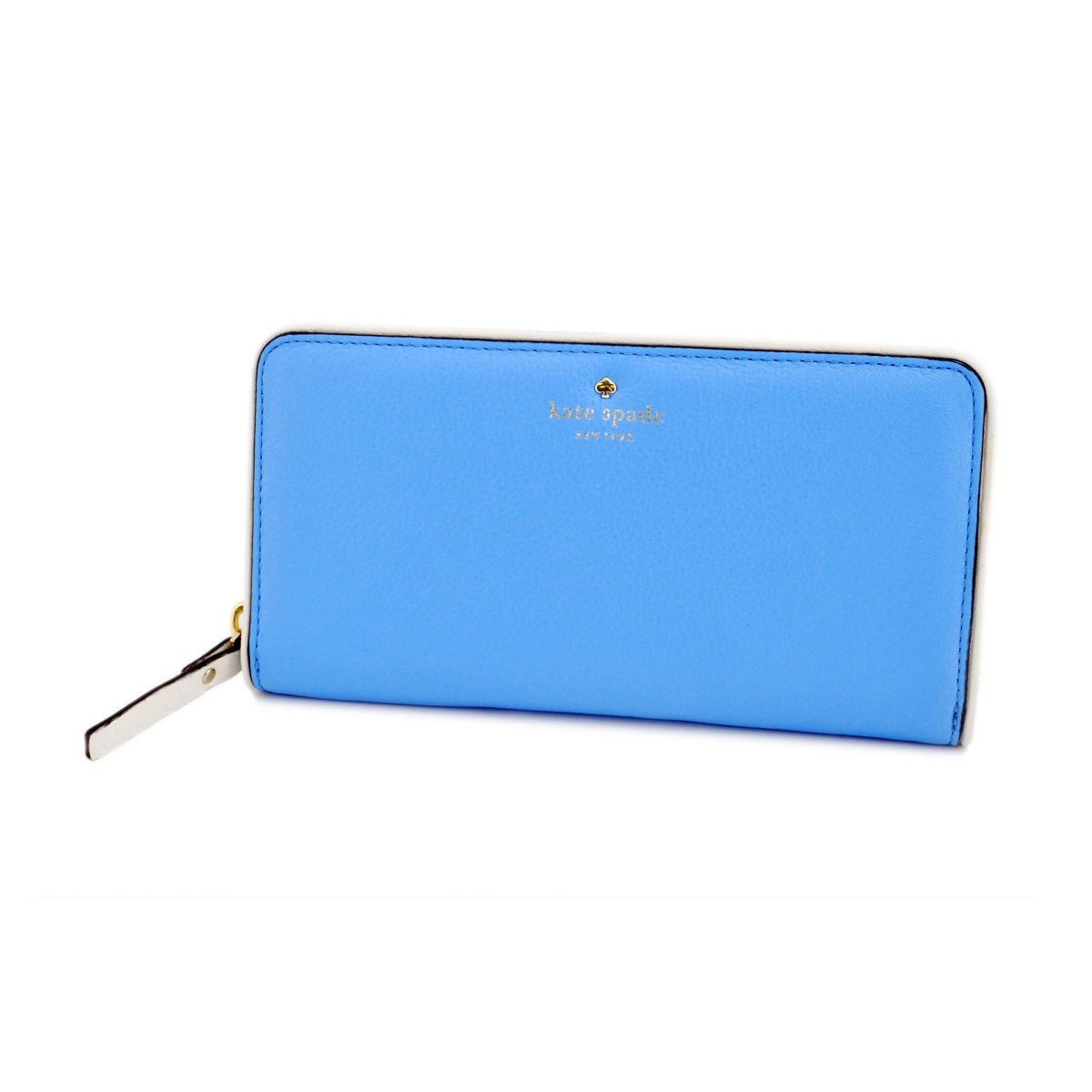 ケイトスペード Kate Spade PWRU4938 484 Alice Blue/Cement バイピング バイカラー ラウンドファスナー長財布 Cobble Hill Lacey