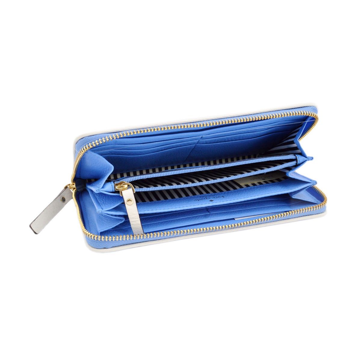 ケイトスペード Kate Spade PWRU4938 484 Alice Blue/Cement バイピング バイカラー ラウンドファスナー長財布 Cobble Hill Lacey