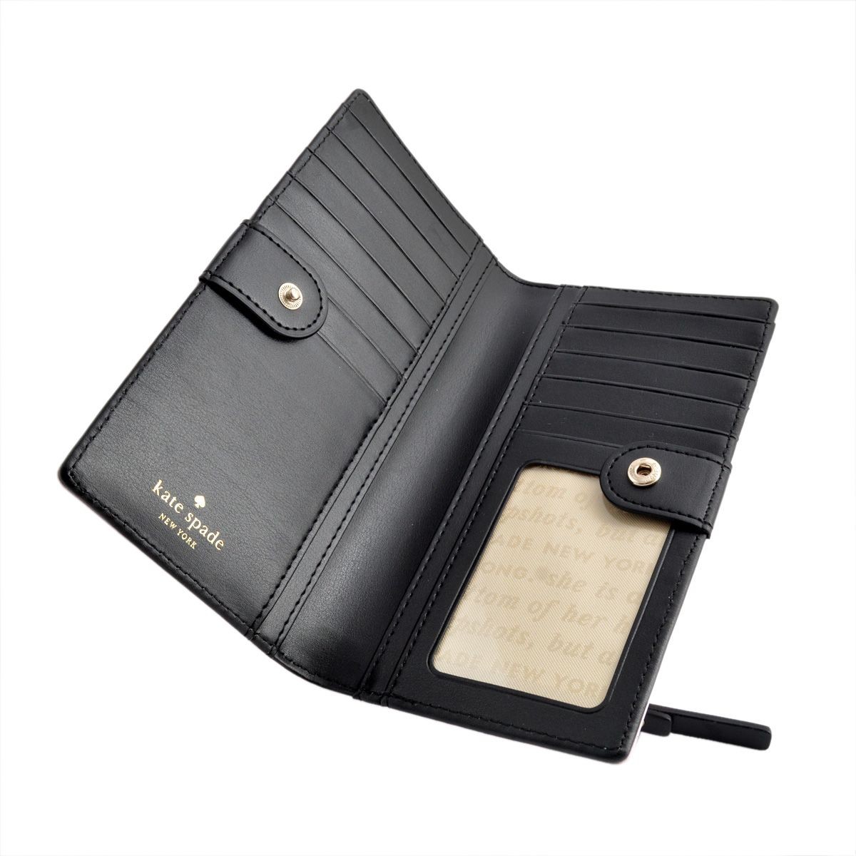 ケイトスペード Kate Spade PWRU4233 188 Pink Blush/Cream ボーダー柄 背面ファスナー小銭入れ付 二つ折り長財布 Farimont Square Stacy