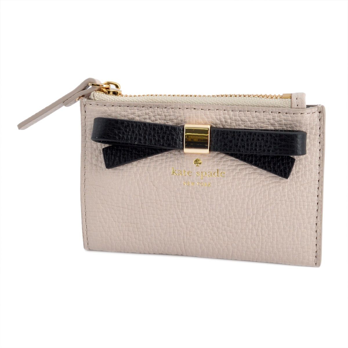 ケイトスペード Kate Spade PWRU5011 291 Crisp Linen/Black リボンモチーフ キーリング付 コインケース Henderson Street Cori