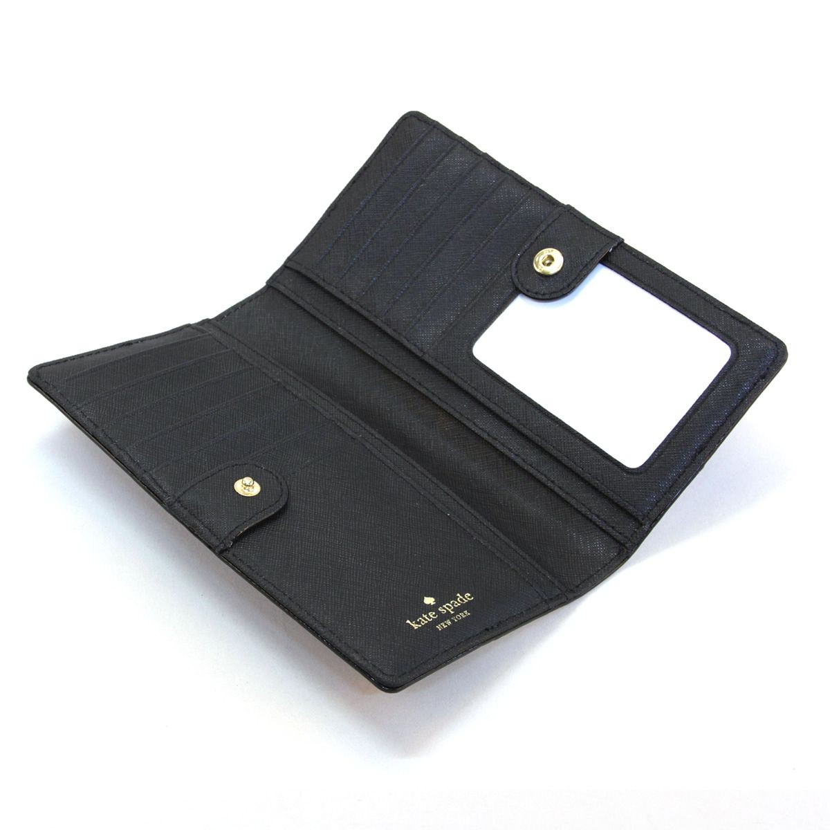ケイトスペード Kate Spade PWRU3905 047 Black/Pebble バイカラー 背面ファスナー小銭入れ&定期入れ付 二つ折り長財布 Cedar Street Stacy