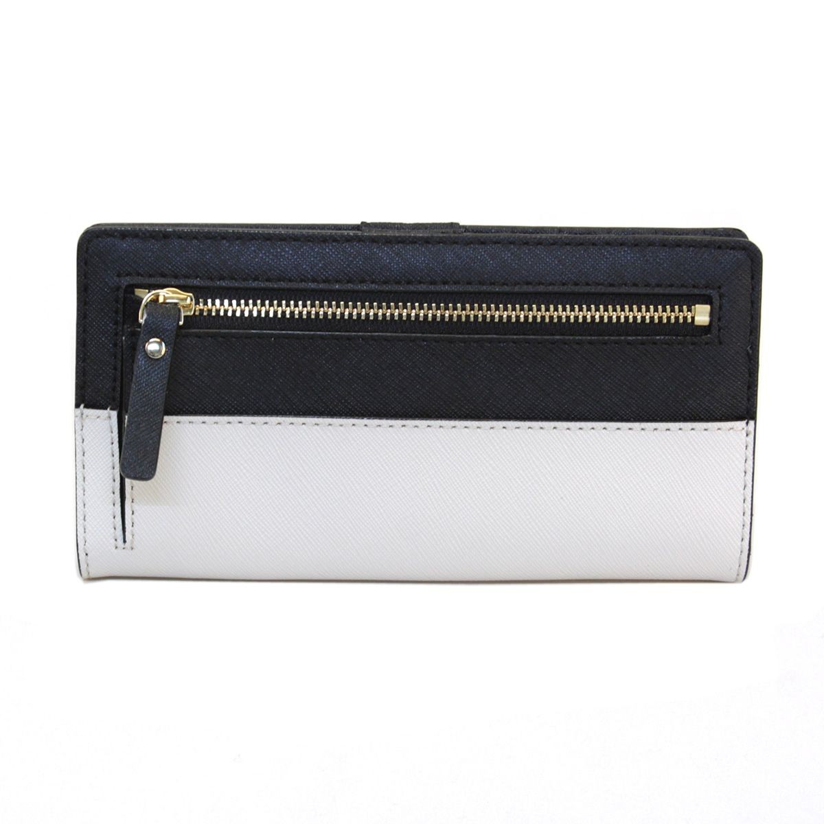 ケイトスペード Kate Spade PWRU3905 047 Black/Pebble バイカラー 背面ファスナー小銭入れ&定期入れ付 二つ折り長財布 Cedar Street Stacy