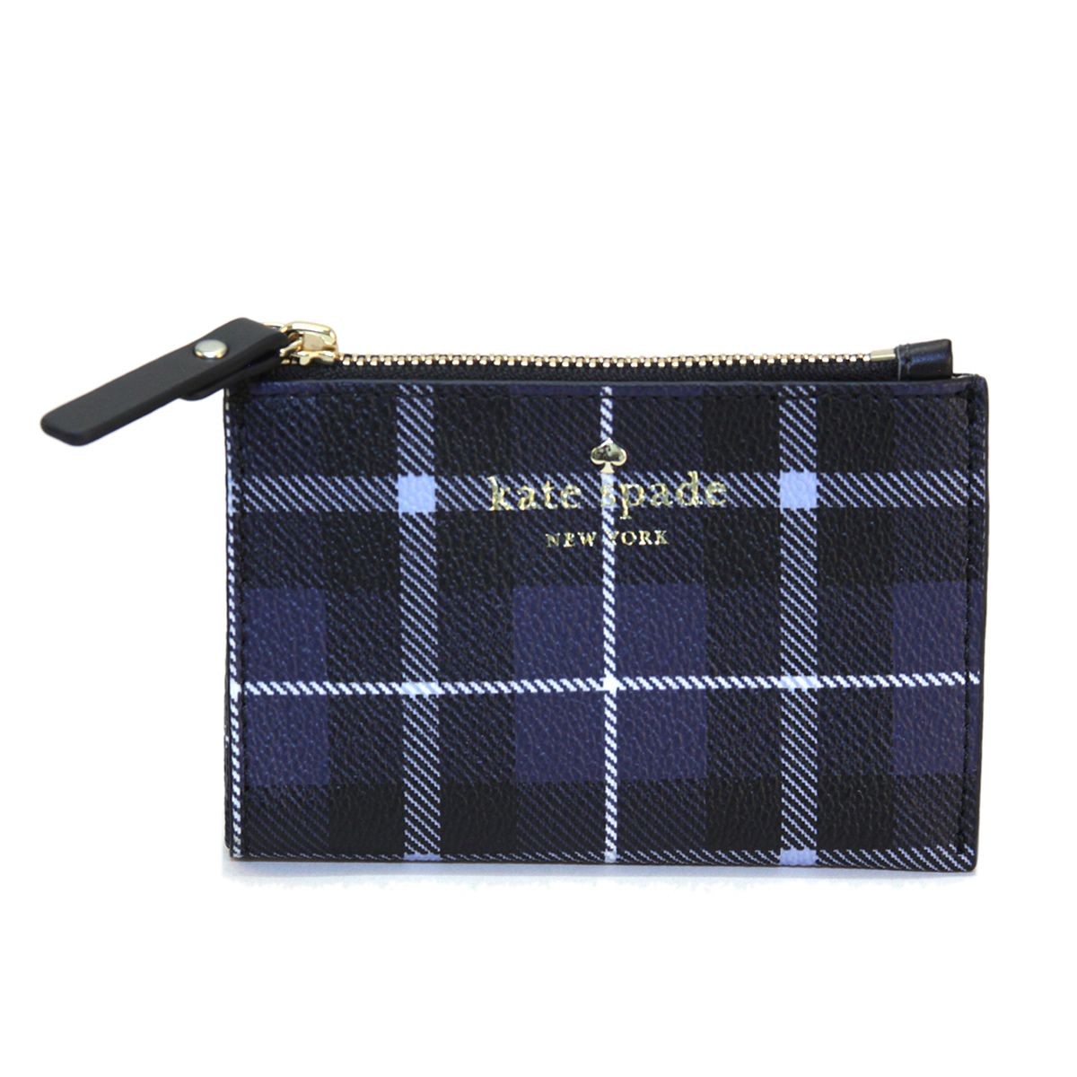 ケイトスペード Kate Spade PWRU5132 408 Diver Blue Multi チェック柄 キーリング付 コインケース Farimont Square Cori