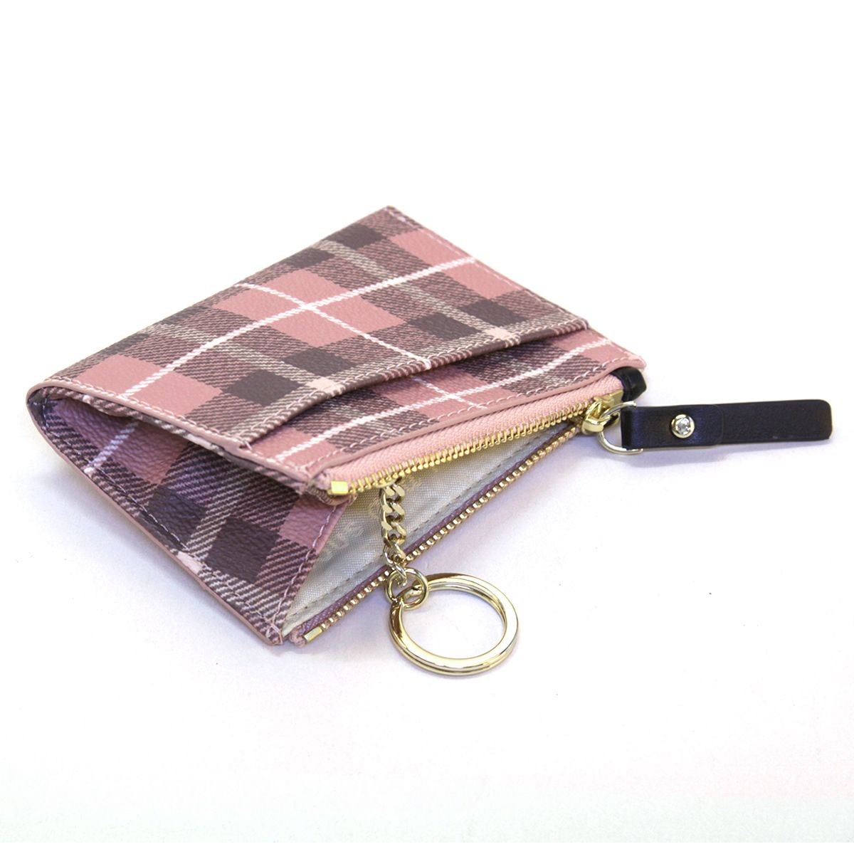 ケイトスペード Kate Spade PWRU5132 654 Pink Bonnet Multi チェック柄 キーリング付 コインケース Farimont Square Cori