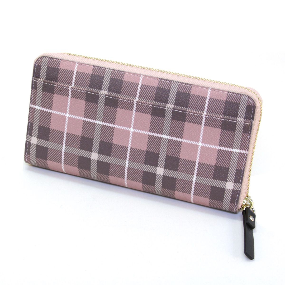 ケイトスペード Kate Spade PWRU5133 654 Pink Bonnet Multi チェック柄 ラウンドファスナー長財布 Farimont Square Lacey