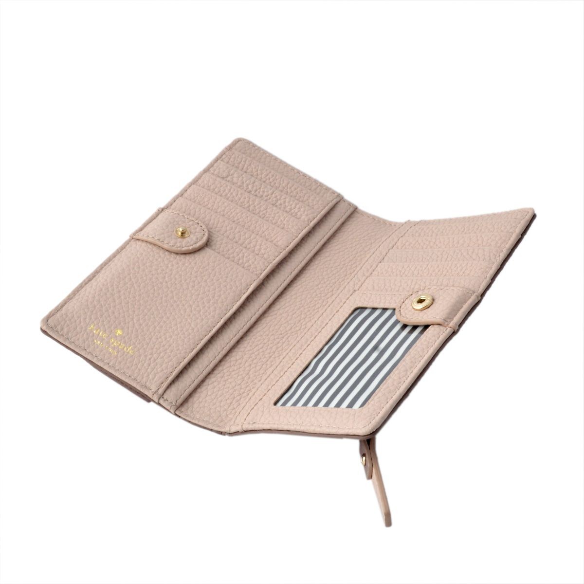 ケイトスペード Kate Spade PWRU4855 225 リボンモチーフ  内外バイカラー 背面ファスナー小銭入れ＆定期入れ付 二つ折り長財布 EDEN LANE stacy