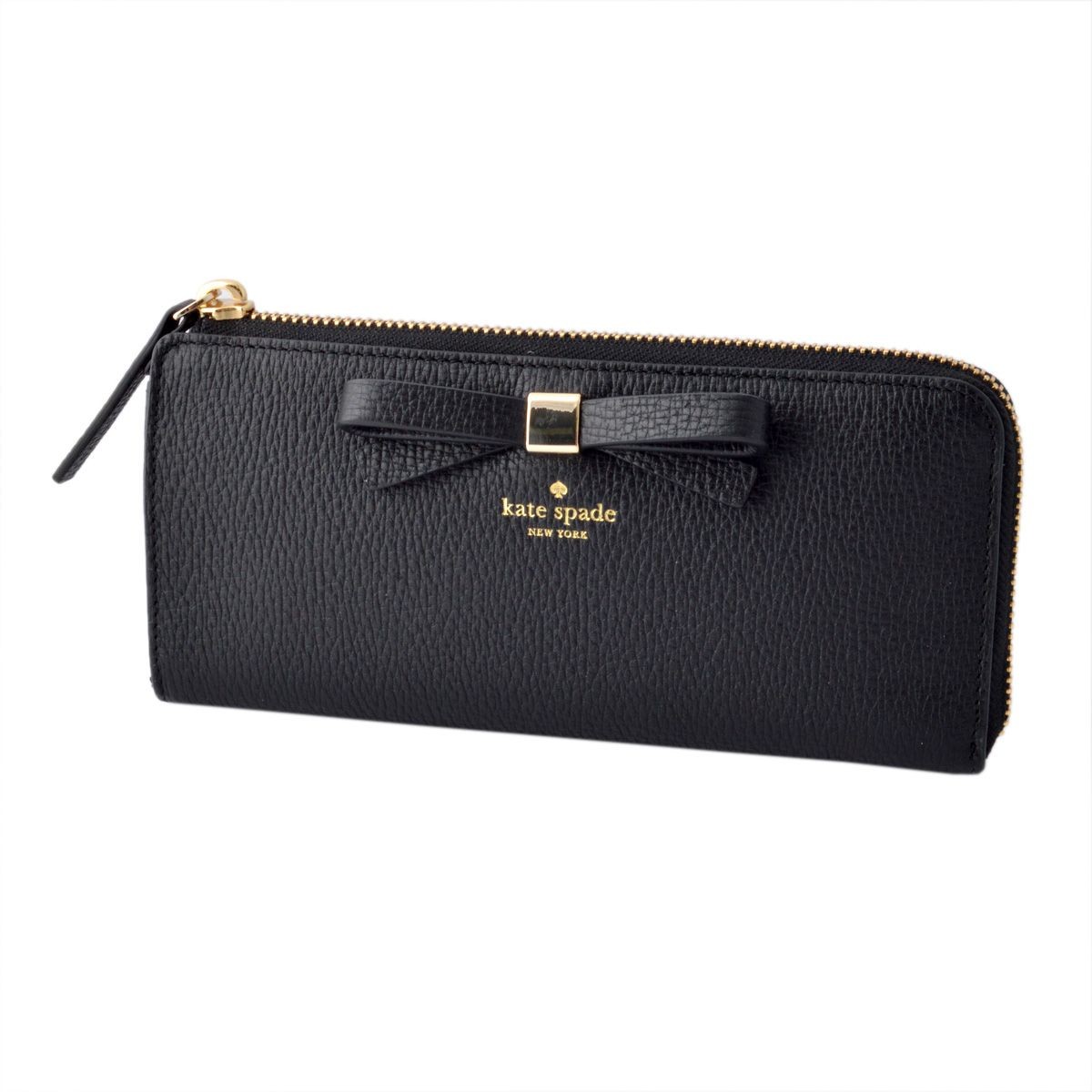 ケイトスペード Kate Spade PWRU5014 001 リボンモチーフ L字ファスナー長財布 HENDERSON STREET nisha