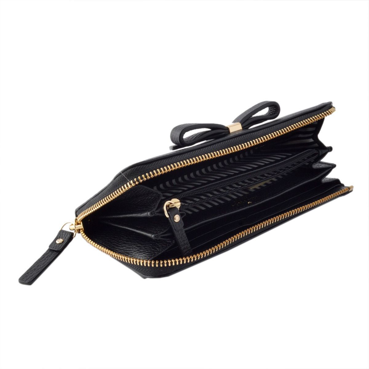 ケイトスペード Kate Spade PWRU5014 001 リボンモチーフ L字ファスナー長財布 HENDERSON STREET nisha