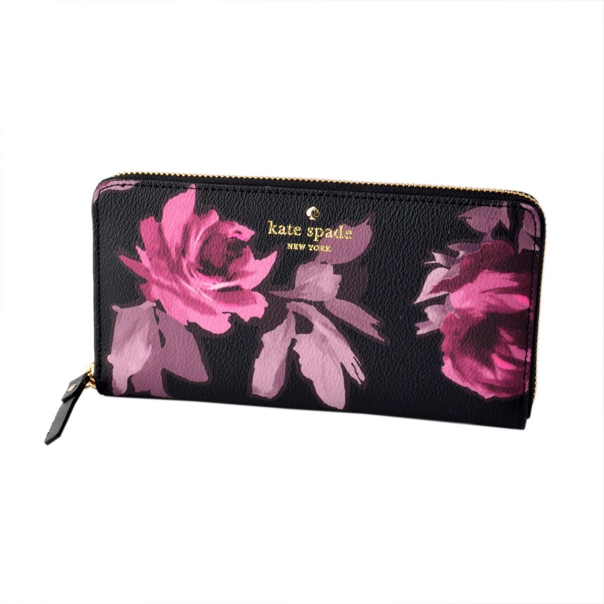 ケイトスペード Kate Spade PWRU5230 098 ローズプリント ラウンドファスナー長財布 HAWTHORNE LANE ROSES lacey