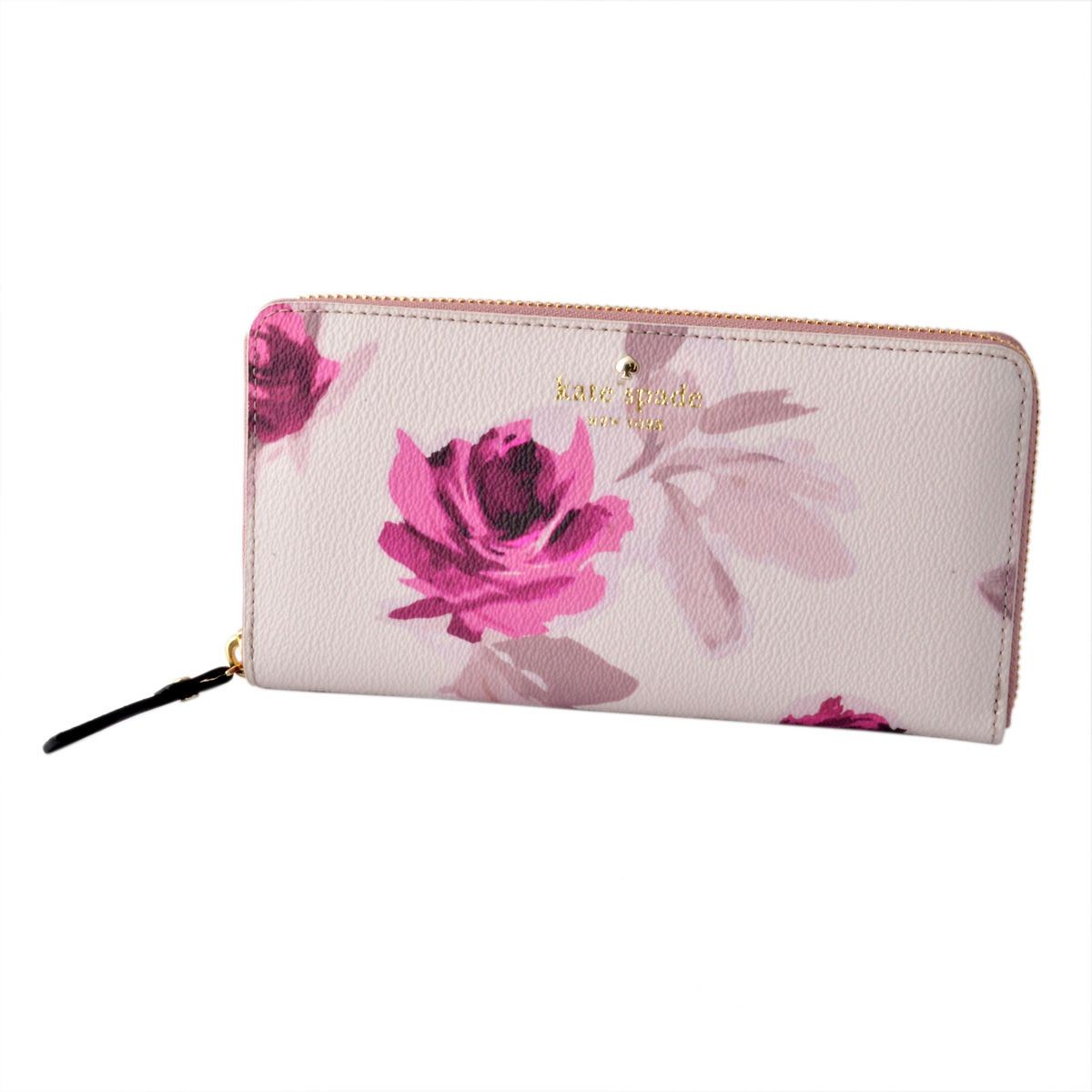 ケイトスペード Kate Spade PWRU5230 515 ローズプリント ラウンドファスナー長財布 HAWTHORNE LANE ROSES lacey