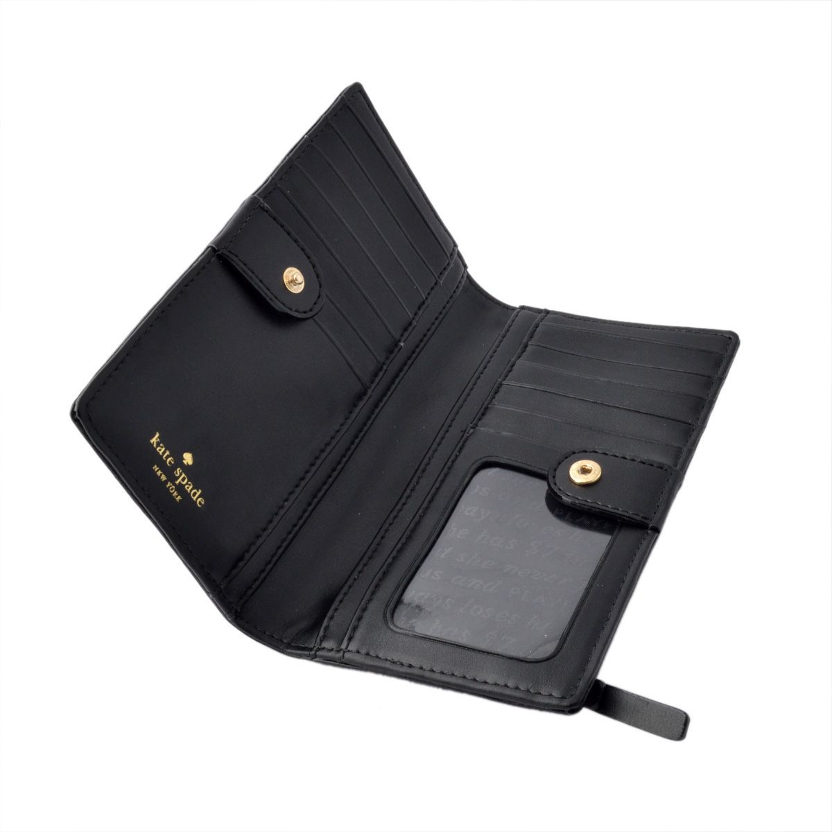 ケイトスペード Kate Spade PWRU5234 098 ローズプリント 背面ファスナー小銭入れ＆定期入れ付 二つ折り長財布 HAWTHORNE LANE ROSES stacy