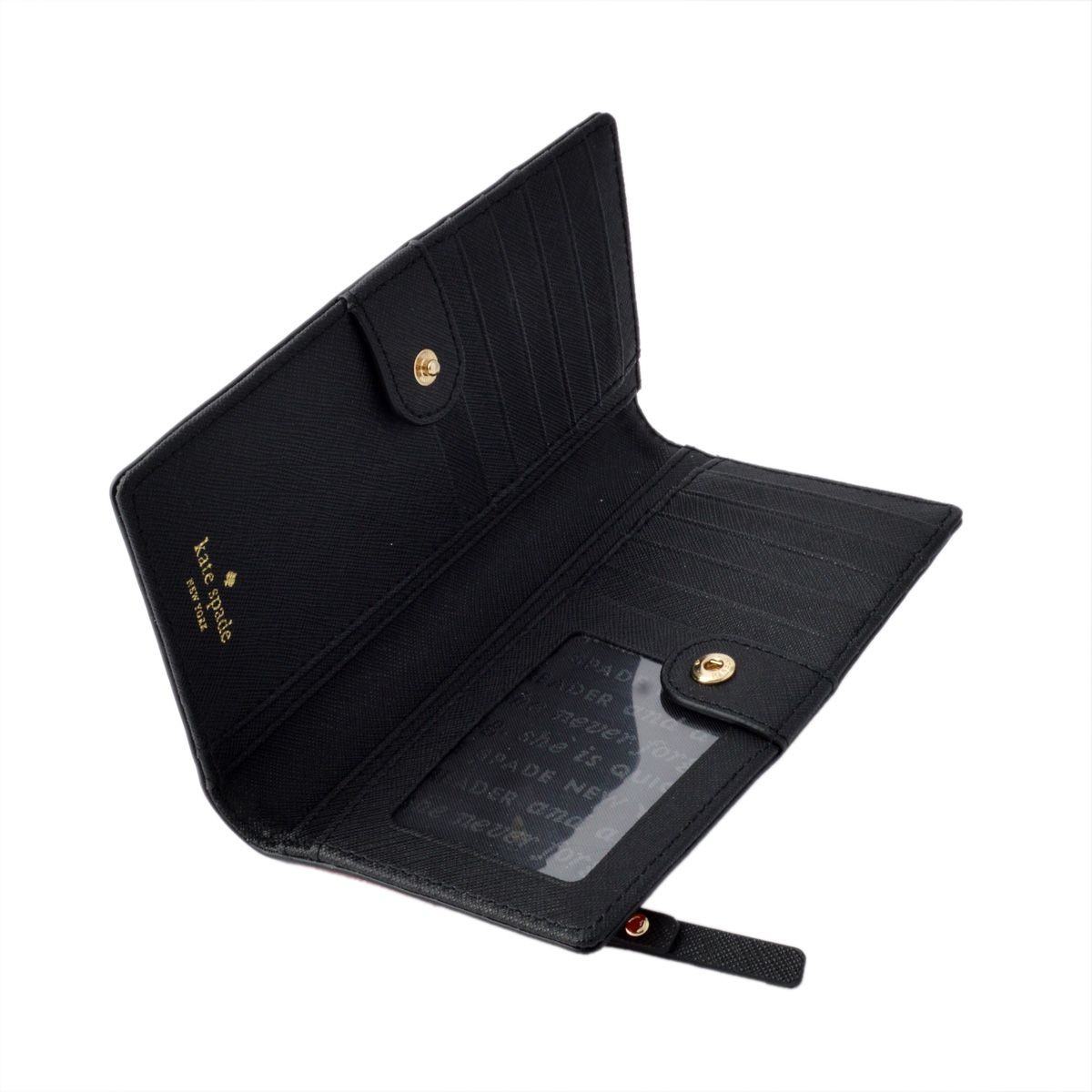 ケイトスペード Kate Spade PWRU4151 606 配色カラー 背面ファスナー小銭入れ＆定期入れ付 二つ折り長財布 EMMA LANE FABRIC stacy
