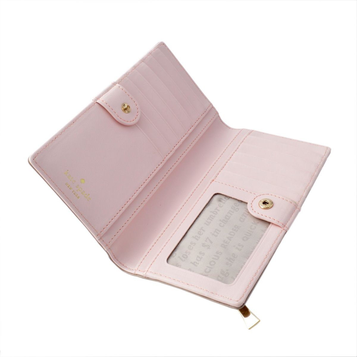 ケイトスペード Kate Spade PWRU5239 705 ラメ入り 背面ファスナー小銭入れ＆定期入れ付 二つ折り長財布 BURGESS COURT stacy