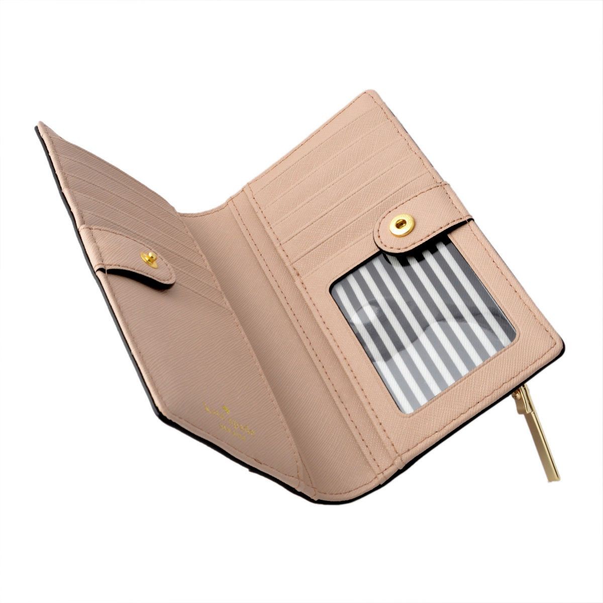 ケイトスペード Kate Spade PWRU5072 234 バイカラー 背面ファスナー小銭入れ＆定期入れ付 二つ折り長財布 CAMERON STREET stacy