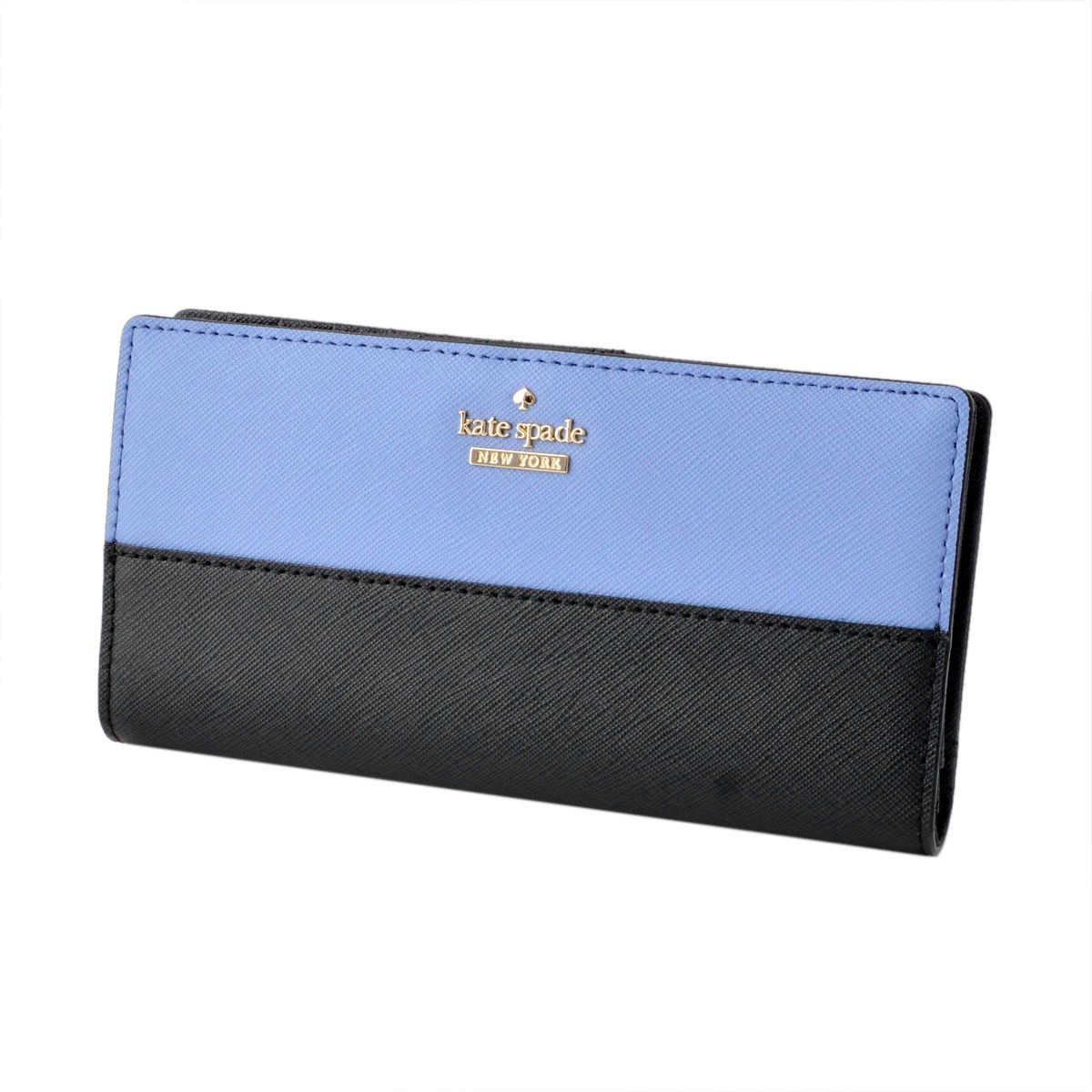 ケイトスペード Kate Spade PWRU5072 438 バイカラー 背面ファスナー小銭入れ＆定期入れ付 二つ折り長財布 CAMERON STREET stacy
