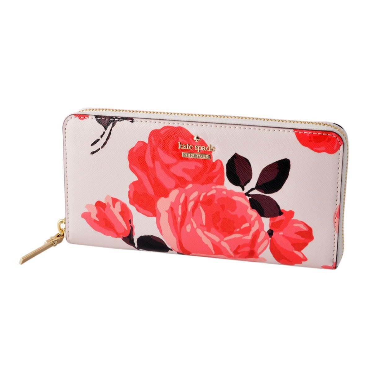 ケイトスペード Kate Spade PWRU5536 258 ローズプリント ラウンドファスナー長財布 CAMERON STREET ROSES lacey