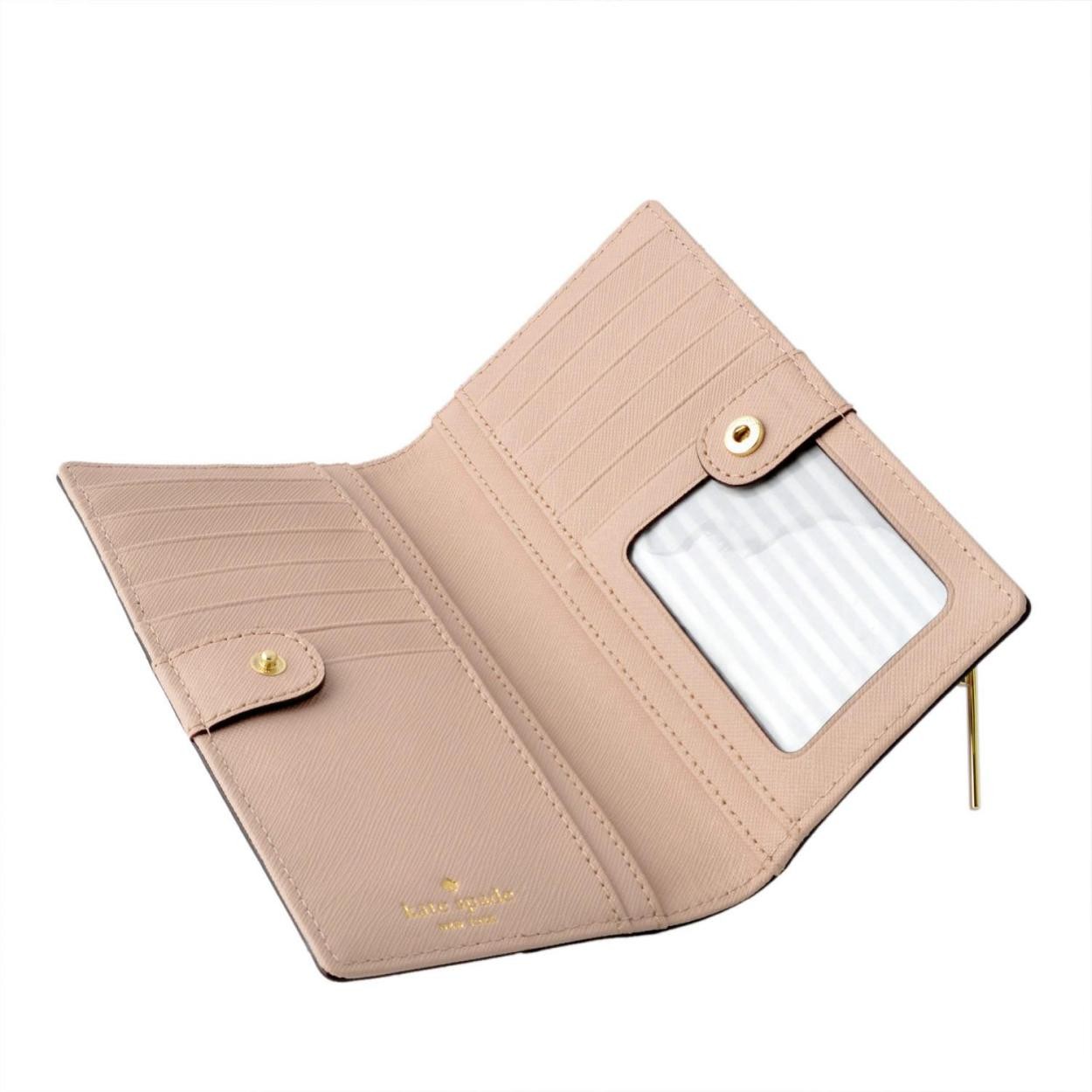 ケイトスペード Kate Spade PWRU5072 189 バイカラー 背面ファスナー小銭入れ＆定期入れ付 二つ折り長財布 CAMERON STREET stacy
