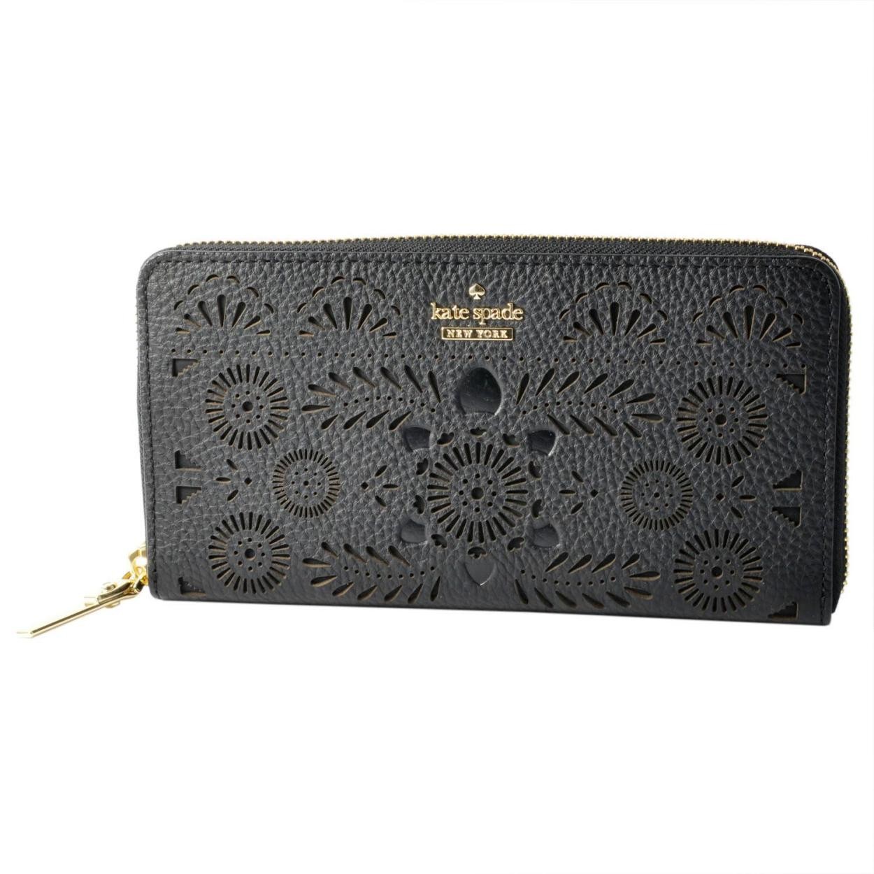 ケイトスペード Kate Spade PWRU5743 001 型抜き ラウンドファスナー長財布 SWANSON COURT lacey