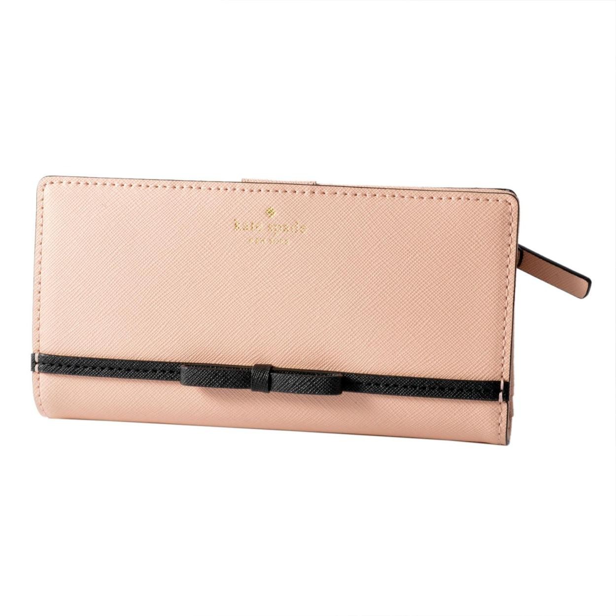 ケイトスペード Kate Spade PWRU5724 287 リボンモチーフ 背面ファスナー小銭入れ＆定期入れ付 二つ折り長財布 CONNORS LANE stacy