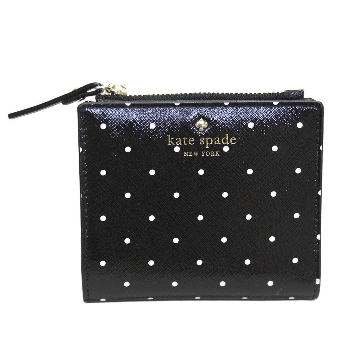 ケイトスペード Kate Spade PWRU5832 017 ドット柄 パスケース付 二つ折り ミニ財布 BROOKS DRIVE adalyn