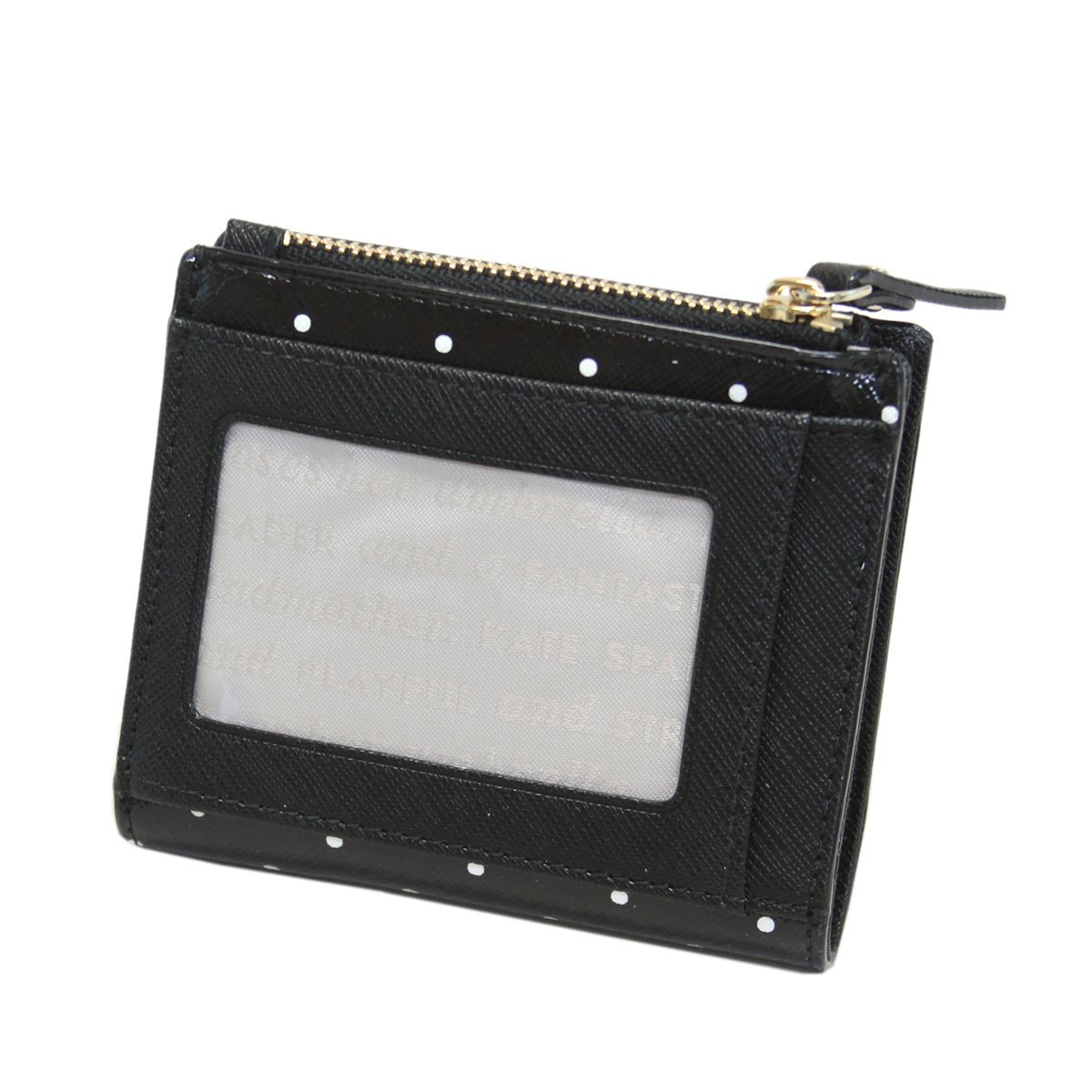 ケイトスペード Kate Spade PWRU5832 017 ドット柄 パスケース付 二つ折り ミニ財布 BROOKS DRIVE adalyn