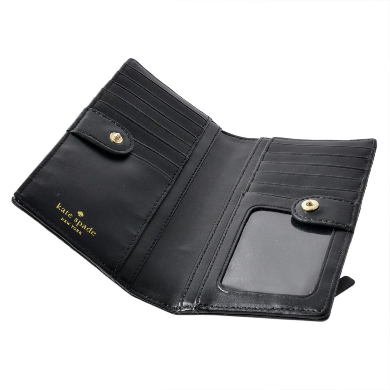ケイトスペード Kate Spade PWRU5894 098 ポピープリント 背面ファスナー小銭入れ＆定期入れ付 二つ折り長財布 HYDE LANE POPPY stacy