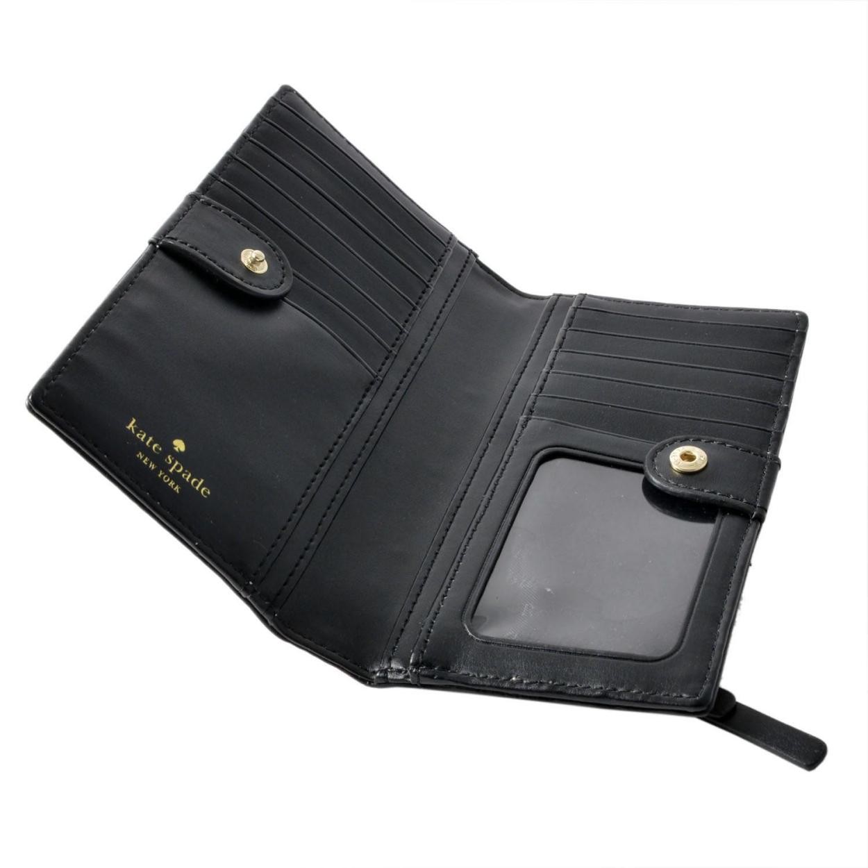 ケイトスペード Kate Spade PWRU5894 642 ポピープリント 背面ファスナー小銭入れ＆定期入れ付 二つ折り長財布 HYDE LANE POPPY stacy