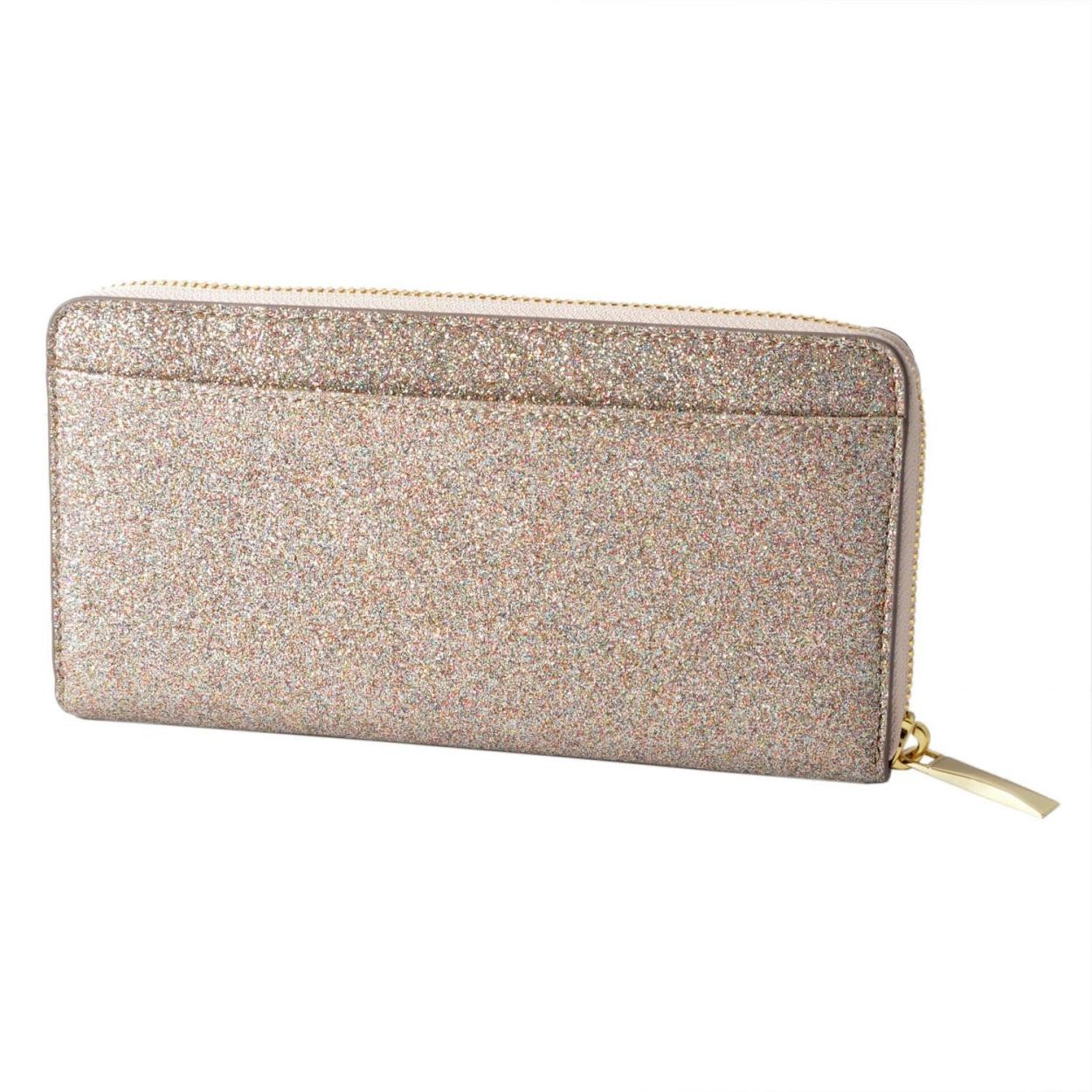 ケイトスペード Kate Spade PWRU5932 974 グリッターラメ ラウンドファスナー長財布 BURGESS COURT lacey
