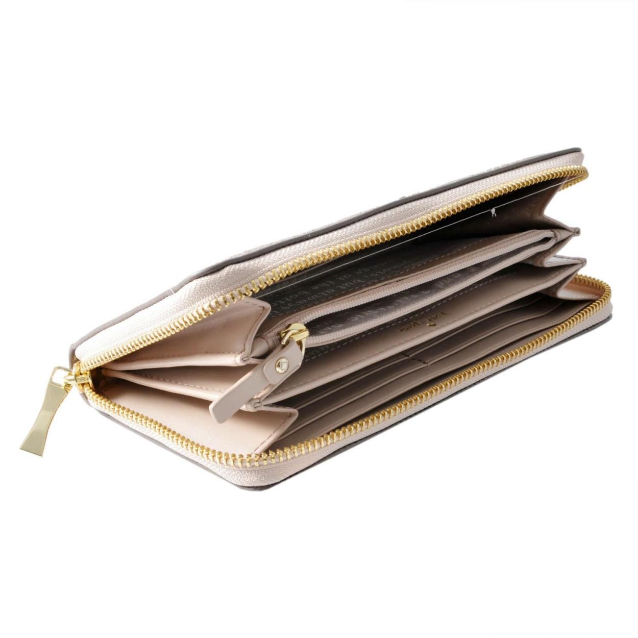 ケイトスペード Kate Spade PWRU5932 974 グリッターラメ ラウンドファスナー長財布 BURGESS COURT lacey