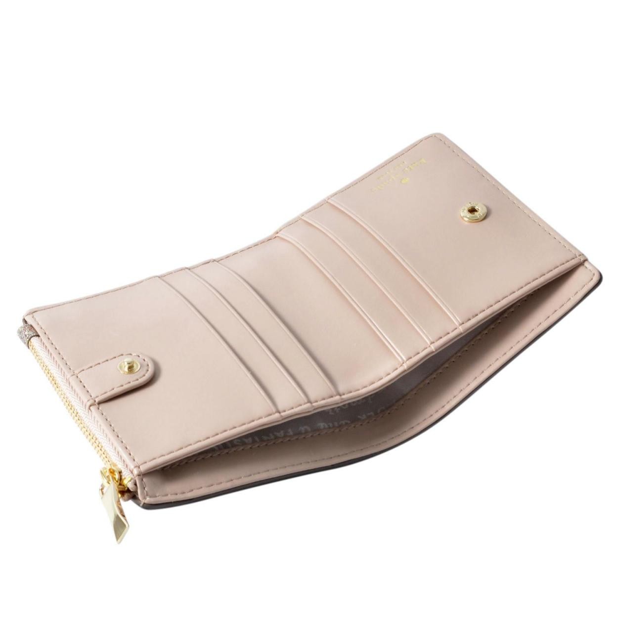 ケイトスペード Kate Spade PWRU6021 974 グリッターラメ パスケース付 二つ折り ミニ財布 BURGESS COURT adalyn