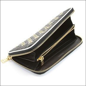 ミュウミュウ  ナッパ ヴェレ パンチング ラウンドファスナー長財布 5M0506 NAPPA VELE NERO