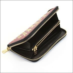 ミュウミュウ  ナッパ ヴェレ パンチング ラウンドファスナー長財布 5M0506 NAPPA VELE ROSSO