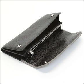 ミュウミュウ  マドラス ビコローレ バイカラー 二つ折り長財布 5M1109 MADRAS BICOLORE ARGILLA+NERO