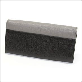 ミュウミュウ  マドラス ビコローレ バイカラー 二つ折り長財布 5M1109 MADRAS BICOLORE ARGILLA+NERO