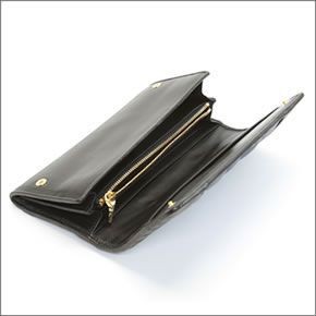 ミュウミュウ  ナッパ バイカーカラー キルティング 二つ折り長財布 5M1109 NAPPA BIKER COLOUR INCHIOSTRO+NERO