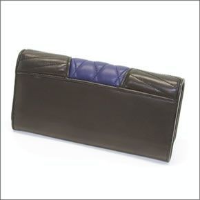 ミュウミュウ  ナッパ バイカーカラー キルティング 二つ折り長財布 5M1109 NAPPA BIKER COLOUR INCHIOSTRO+NERO