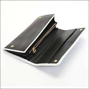 ミュウミュウ  ナッパ ヴェレ パンチング 二つ折り長財布 5M1109 NAPPA VELE NERO