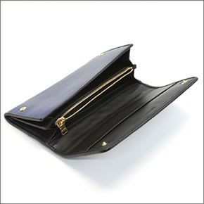 ミュウミュウ  ナッパ ヴェレ パンチング 二つ折り長財布 5M1109 NAPPA VELE INCHIOSTRO