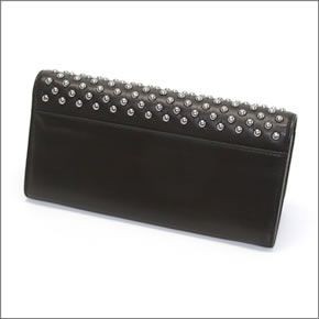 ミュウミュウ  ナッパ メタル スタッズ 二つ折り長財布 5M1109 NAPPA METAL NERO