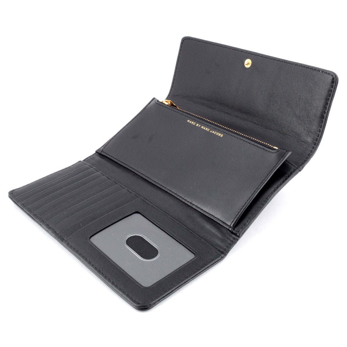 マークバイマークジェイコブス MARC BY MARC JACOBS M0007203-001 Black New Too Hot To Handle Long Trifold パスケース付 三つ折り長財布  ≪2015AW≫