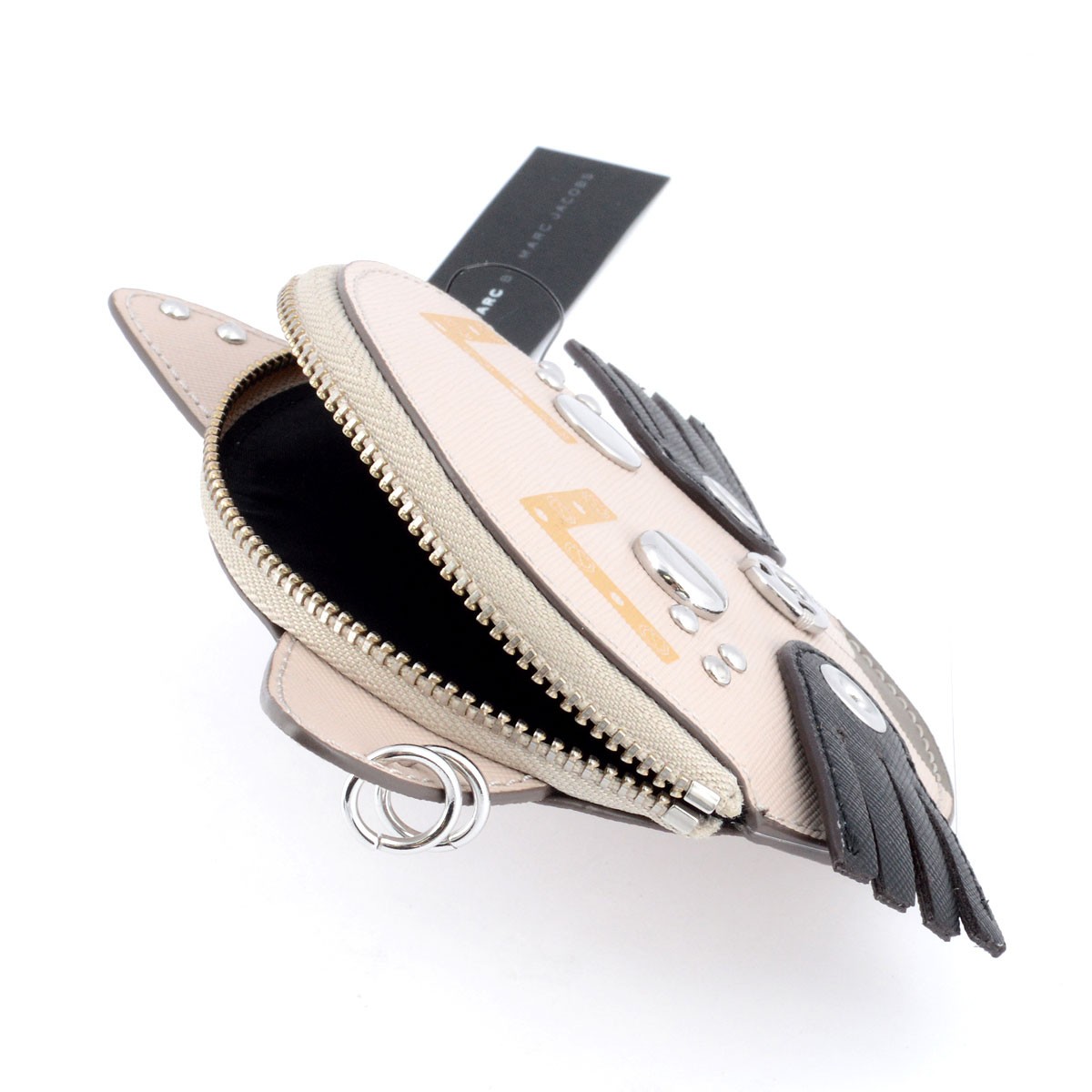 マークバイマークジェイコブス MARC BY MARC JACOBS M0007235-117 Papyrus Multi Screwed Up Faces Gato Head Case 猫フェイスモチーフ スタッズ コインケース 小銭入れ マルチポーチ ≪2015AW≫