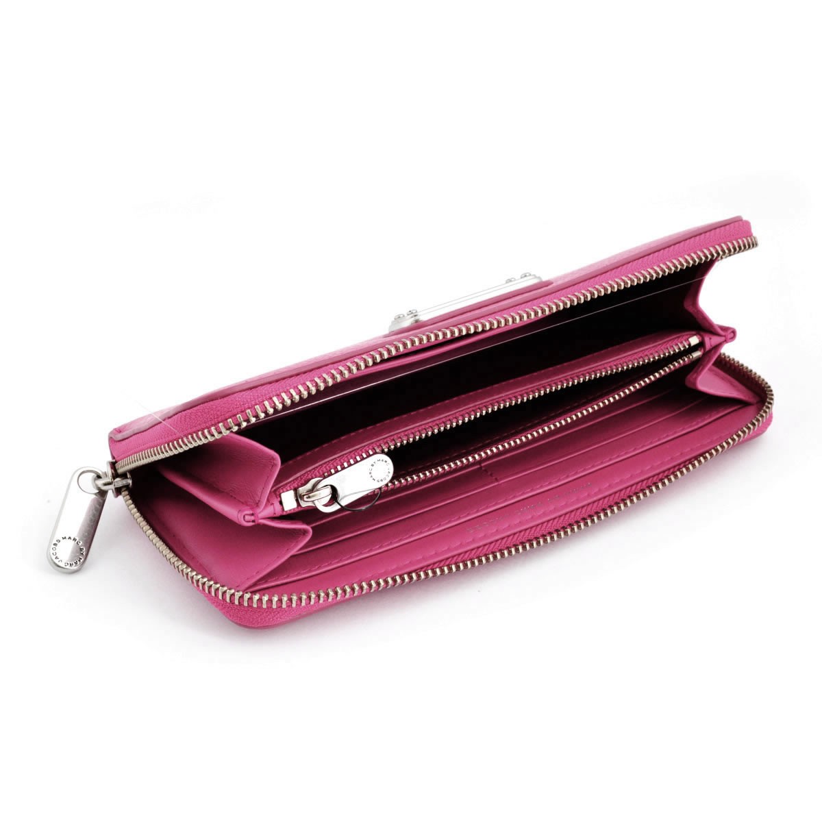 マークバイマークジェイコブス MARC BY MARC JACOBS M0005350 615 Bright Rosa New Q Slim Zip Around ラウンドファスナー長財布 イタリアンカウレザー  ≪2016SS≫
