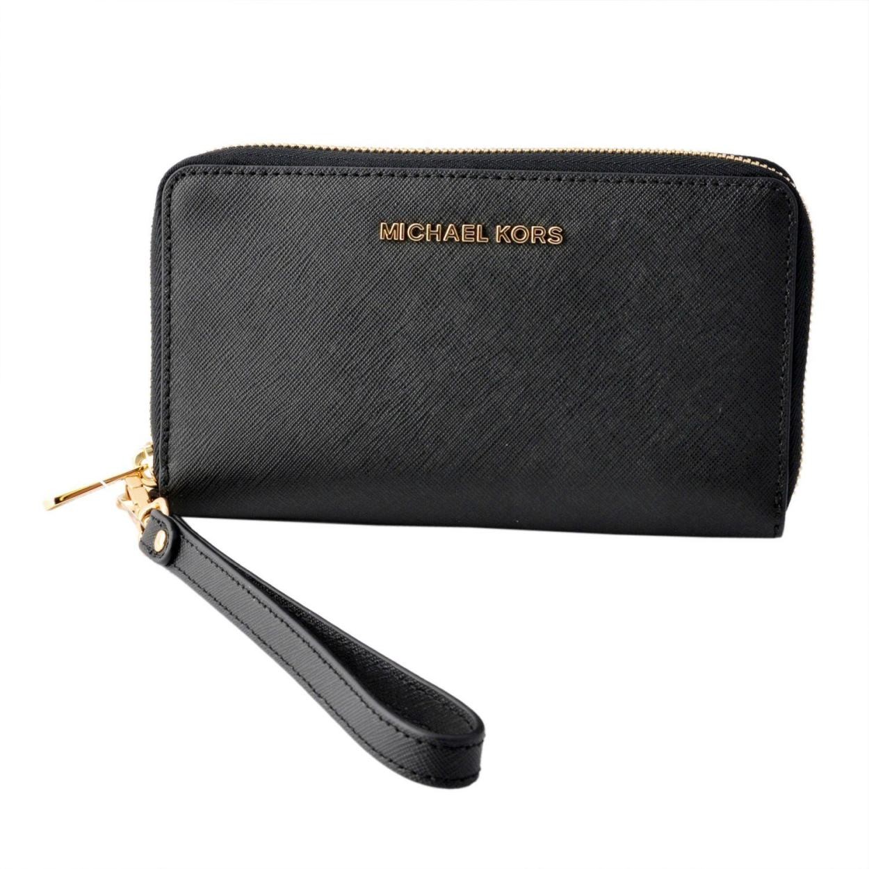 マイケルコース MICHAEL KORS 32H4GTVE9L Black モバイル・スマホケース付 ラウンドファスナー長財布 JET SET TRAVEL