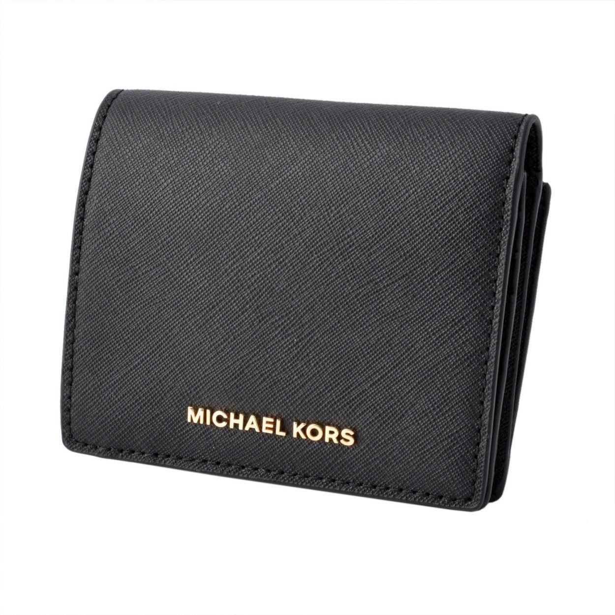 マイケルコース MICHAEL KORS 32T6GTVD2L Black  パスケース付 二つ折り財布 カードケース JET SET TRAVEL