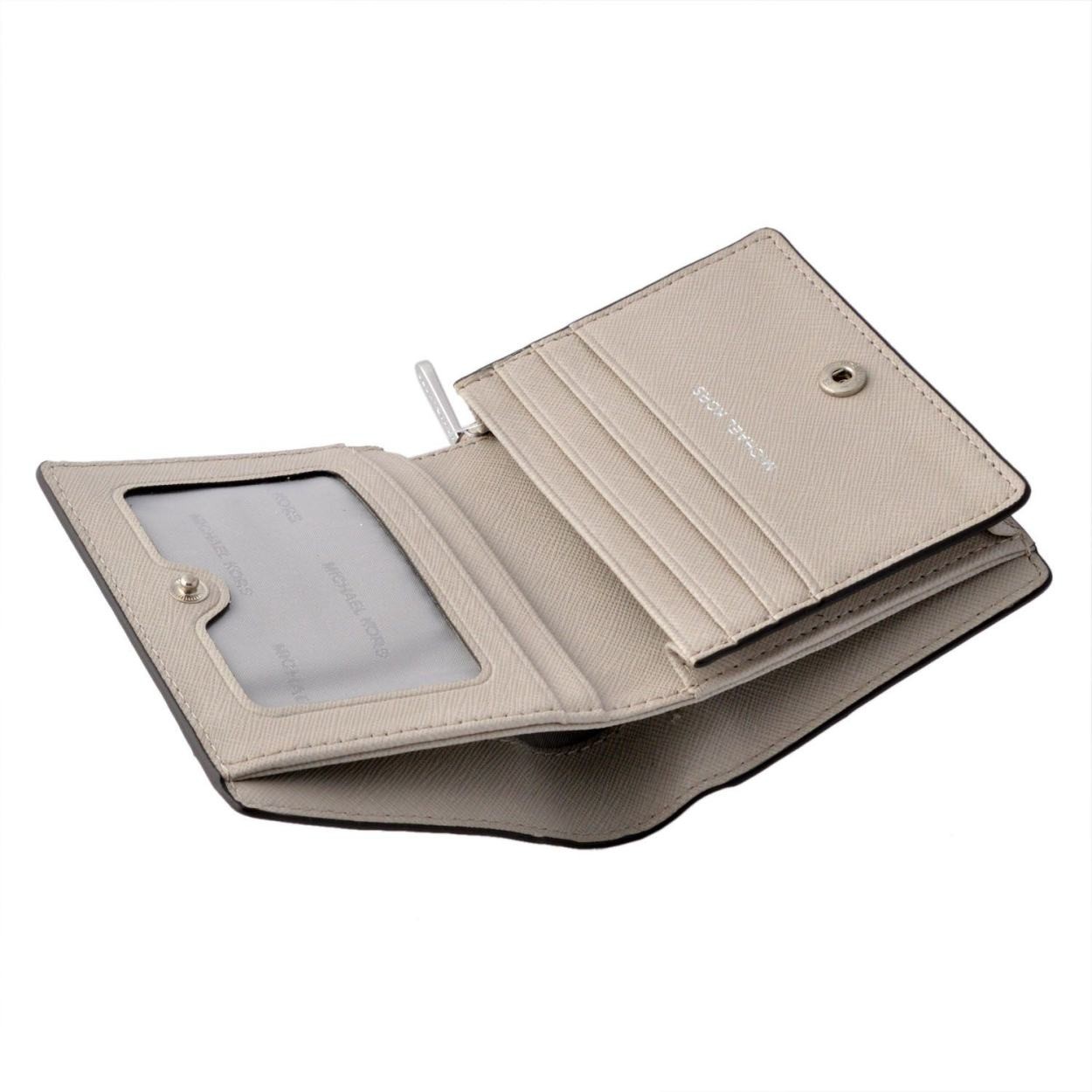 マイケルコース MICHAEL KORS 32T6STVD2L Cement パスケース付 二つ折り財布 カードケース JET SET TRAVEL