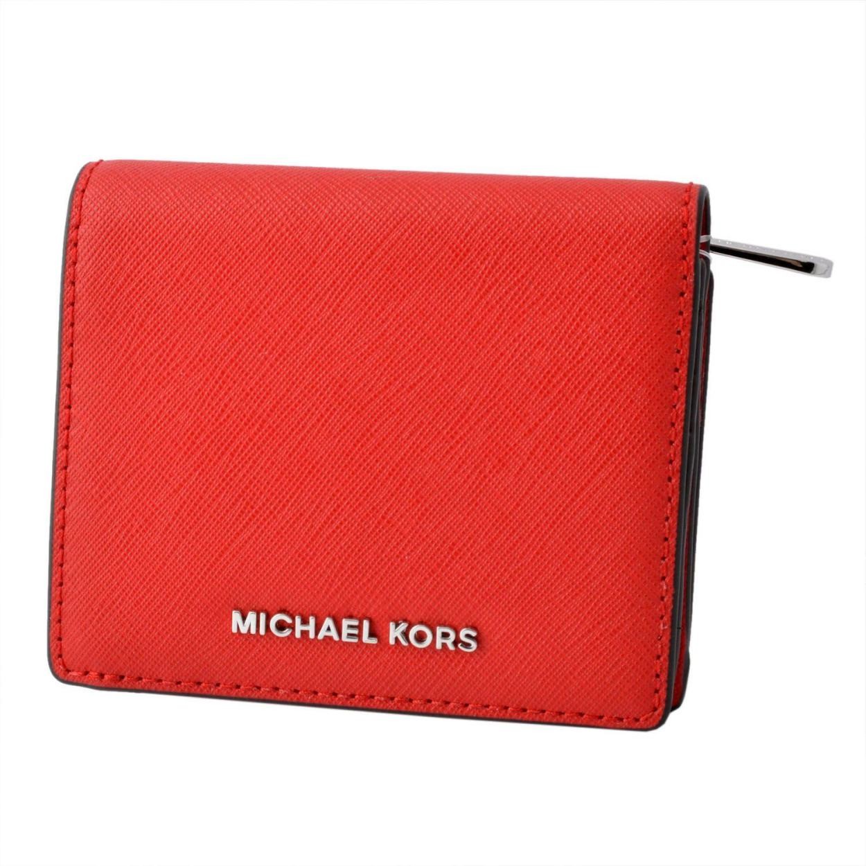 マイケルコース MICHAEL KORS 32T6STVD2L Bright Red パスケース付 二つ折り財布 カードケース JET SET TRAVEL