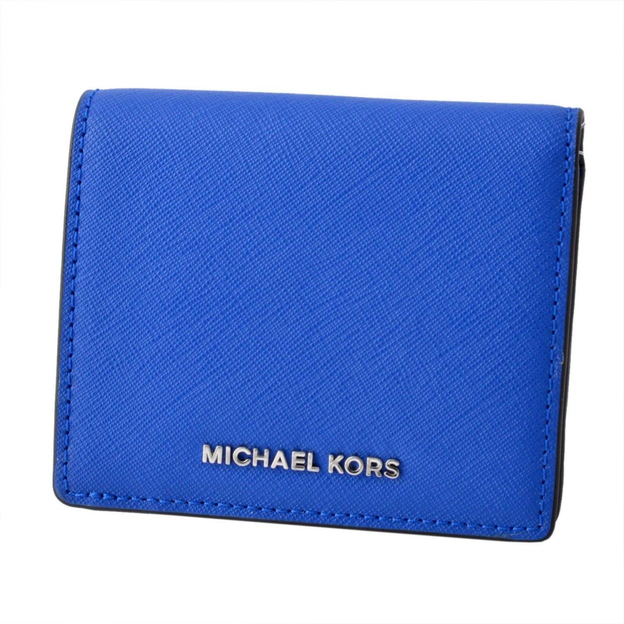 マイケルコース MICHAEL KORS 32T6STVD2L Elctric Blue パスケース付 二つ折り財布 カードケース JET SET TRAVEL